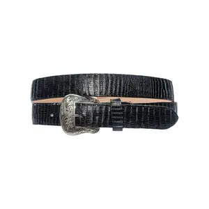 TANNER MARK BELT Black Lizard Print