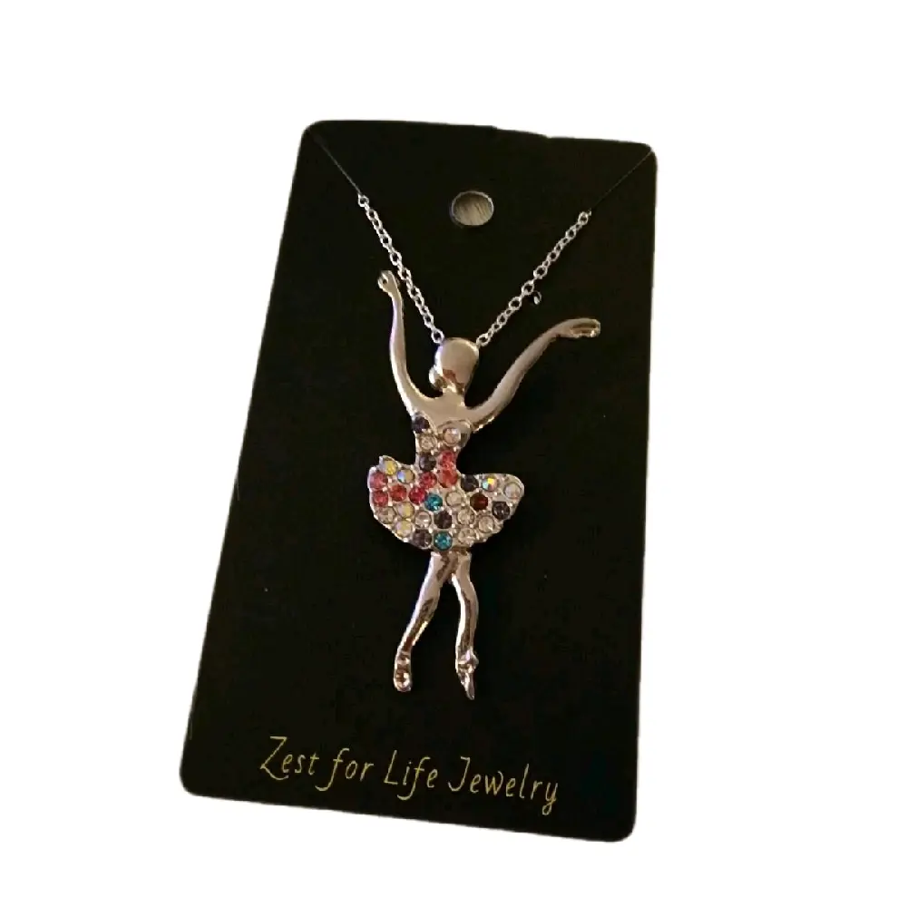 Women's Ballet Dance Necklace, 18-in Chain, Chic Design, Stylish Look, Casual Daily Costume Jewelry Accessory