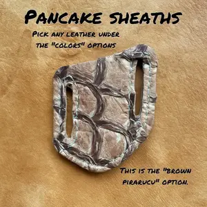 Exotic leather pancake knife sheath, choose your own leather