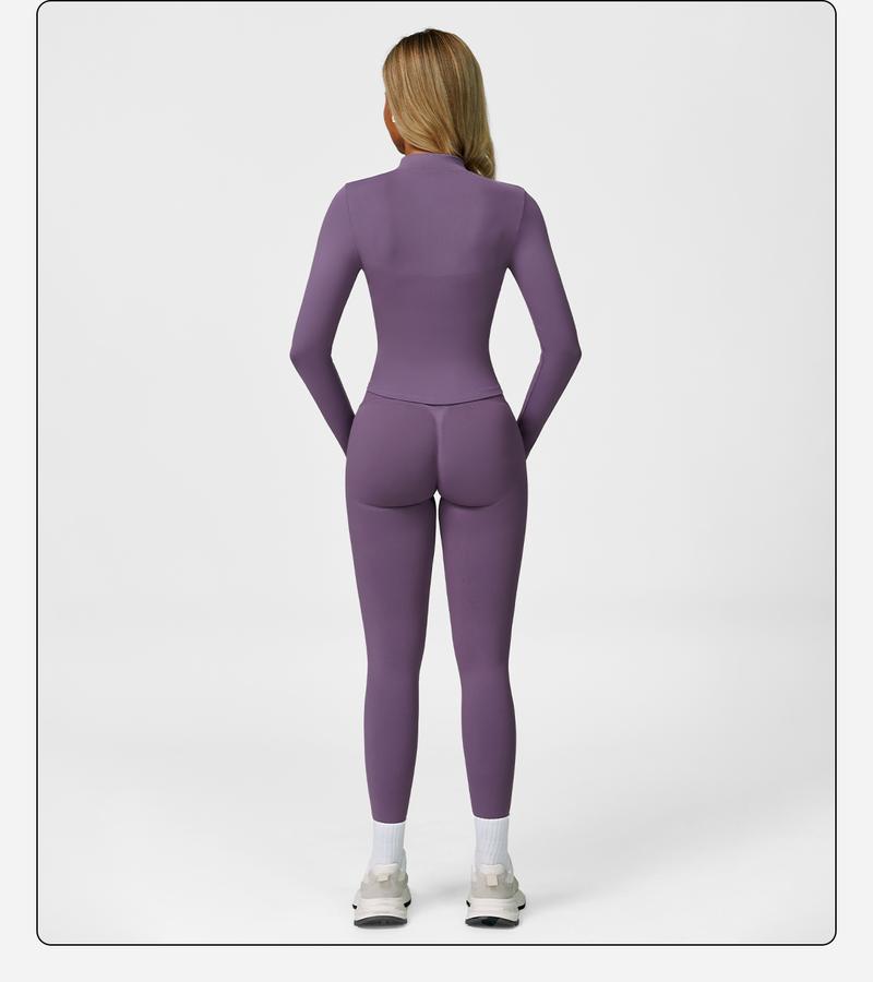 Women's Solid Criss Cross Crop Tank Top & High Waist Leggings & Zip Up Crop Jacket Tracksuit Set by MFVIM - Breathable Comfortable Outfits for Yoga, Gym, Workouts, Running, Yoga Wear, Workout Gym Clothing, Gym Sportswear, Casual Activewear