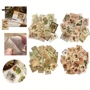 240pcs Vintage Sticker Set for Journaling - 4 Styles Scrapbook Decoration Kit, Retro Pattern DIY Diary Decor Supplies