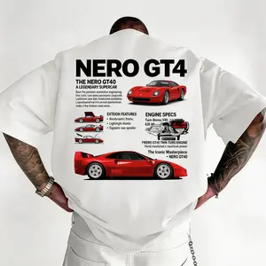 Spring Summer Couple Street Style  Supercar Print Loose Crew Neck Short Sleeve T-Shirt joke 67 shirt book merch