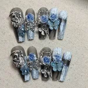 Press-On Nails with Adhesive Tabs for Easy Application and Removal Reusable and Gentle on Nails Perfect for Beginners or Short-Term Wear