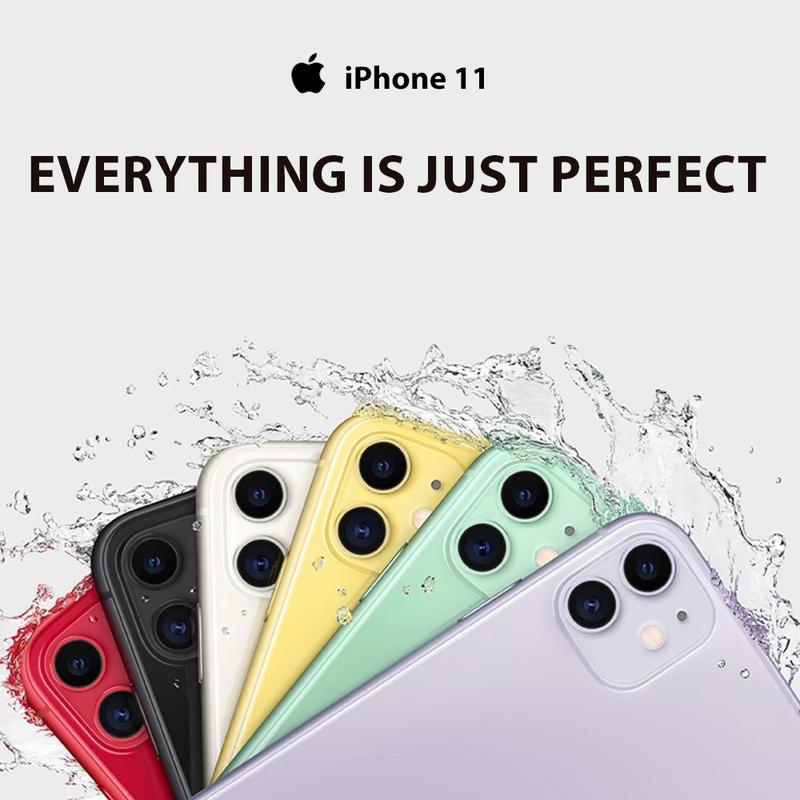 Refurbished iPhone 11 (Unlocked) - 6.1″ display, supports any carriers, excellent condition with 100% battery capacity, zero-mileage, like-new performance