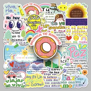 50pcs original inspirational Spanish cartoon personality slogan creative stickers diy pencil case scooter stickers