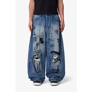 mnml Mega Baggy Sketch Denim - Blue