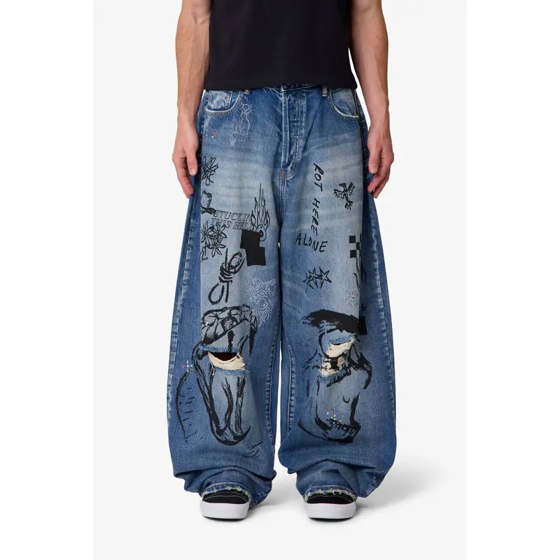 paint splatter mnml jeans - TikTok Shop