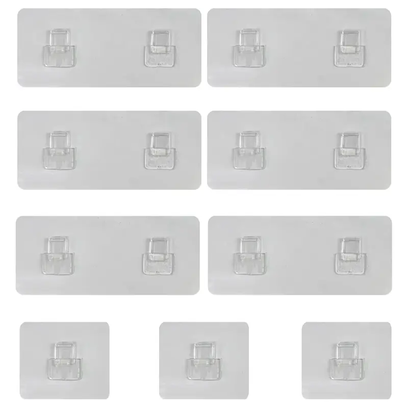 PHANCIR 9PCS Shower Caddy Adhesive Sticker Hooks for Shower Caddy Basket Bathroom Shelf Organiser Stainless Hanger Hangable Metal Steel