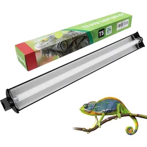 UVB Reptile Light Kit, 24W T5 Lamp Fixture and 5.0 UVB Tube Combo, Linear Lighting Bar Ideal for Tropical Reptiles Bearded Dragon Hermit Crab Turtle Leopard Gecko  Chameleons Iguanas Snake