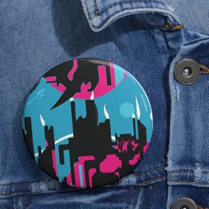 Custom Made - Cloud City Pin Buttons 1.25 - 3 inches