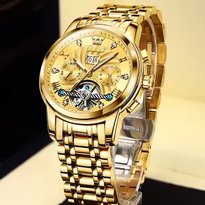 Fashion Brand OLEVS Men Pro Diver Mens 30mm Two Tone Automatic Watch 9910A