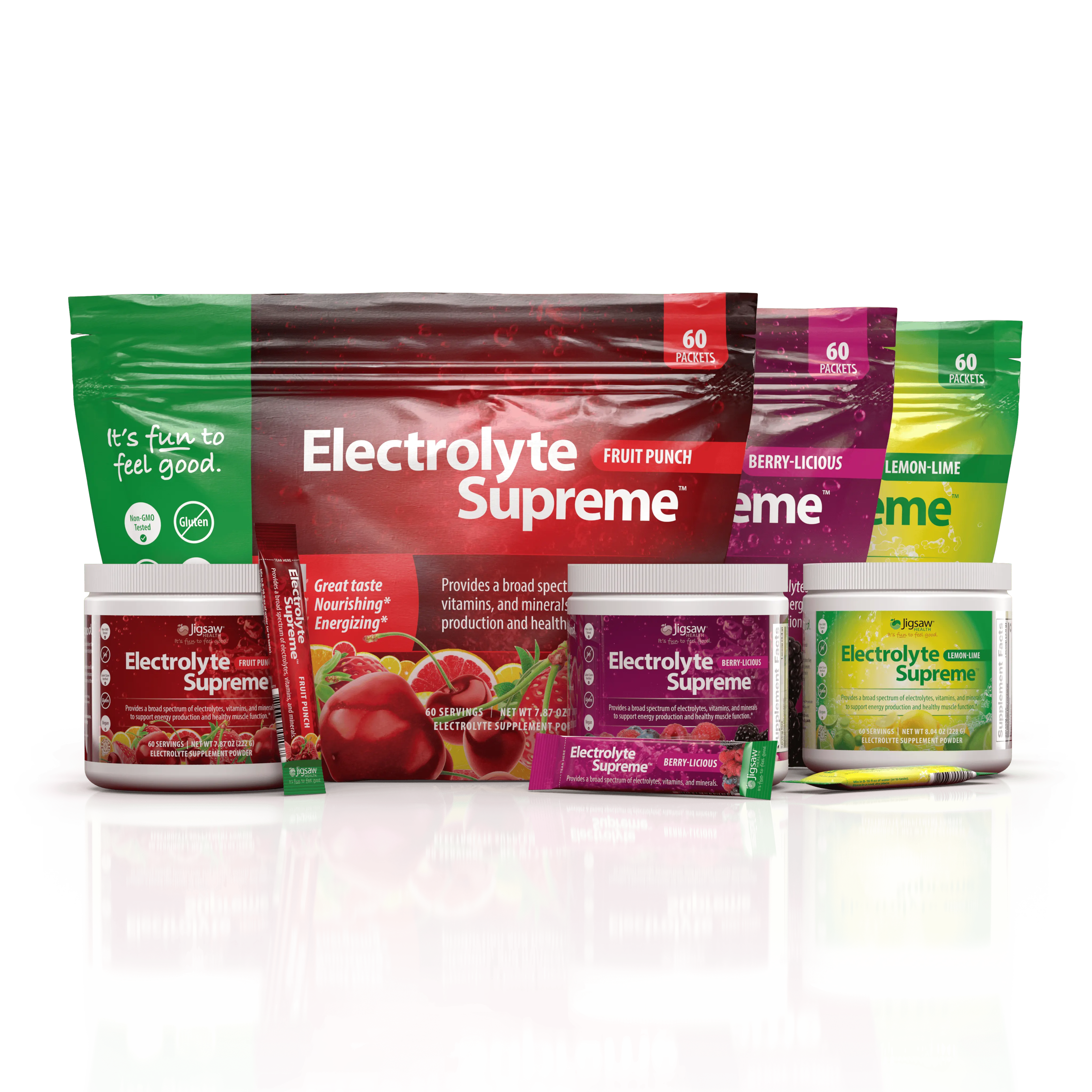 Jigsaw Electrolyte Supreme Hydration Electrolyte Powder, Flavored, Sugar Free (60 servings)