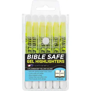 U.S.    Safe Highlighter Set of 6 Yellow Bright Fluorescent Markers, Dry  Highlighters No Bleed, Fade or Smear, Safe Gel Markers, Accessories, Study Guide