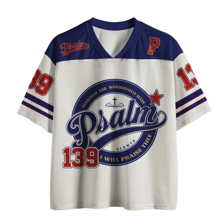 Fearfully And Wonderfully Made Christian Mesh Jersey, Christian Athletic Shirt for Men Women