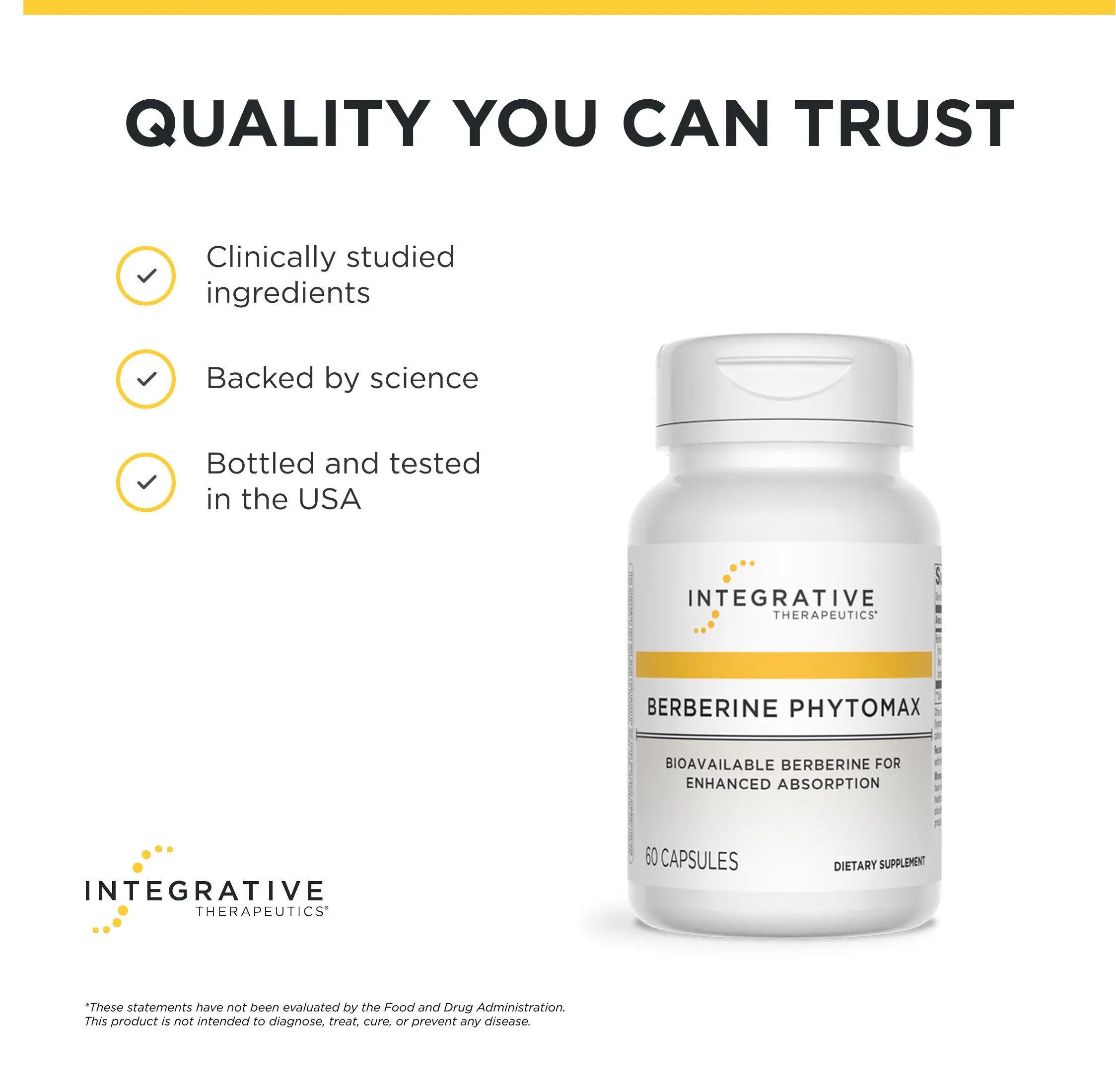 Integrative Therapeutics Berberine Phytomax - Heart & Metabolism Support* - Supplement for Cardiometabolic Health & Antioxidant Pathways Support* - Bioavailable for Enhanced Absorption - 60 Capsules