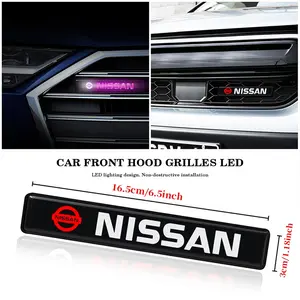 Car Grille Illuminated Logo Light, Front Car Emblem Decoration Lamp, LED Modification Light for Nissan Vehicle Head Exterior Decor Accessories