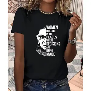 Women's 100% Cotton Cute Graphic Crewneck T-Shirts