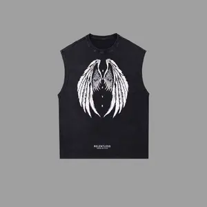 [GoldenIron] ASPYR RELENTLESS Bodybuilding Retro Unisex Washed Tank top, T-Shirt , 100% Heavy Cotton Gold's Gym Workout Hoodie Tee, Men's Sport Outfit, Gym Men's Hoodie T-shirt - Tank Top, Muscle Training Shirt, Gift for man