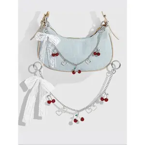 Y2K Style Cherry Bag Charm, High-Grade Cherry Bag Pendant Ornament, Exquisite Luxury Gift for Women, All Season Accessory, Fashion Bag Charms