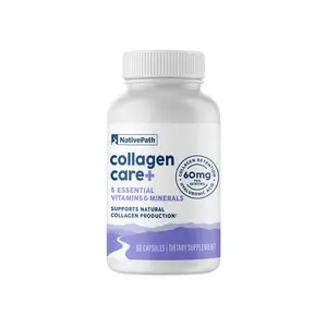 NativePath Collagen Care+, 5 Vitamin Blend with Hyaluronic Acid and Boron that Supports Collagen for Men and Women, 60 Capsules