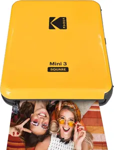 Kodak Mini 3 Plus, Portable Wireless Instant Photo Printer, Compatible with iOS and Android Devices and Bluetooth, Real Photo (3”x3”), 4Pass Technology & Laminating Process, Premium Quality – Yellow