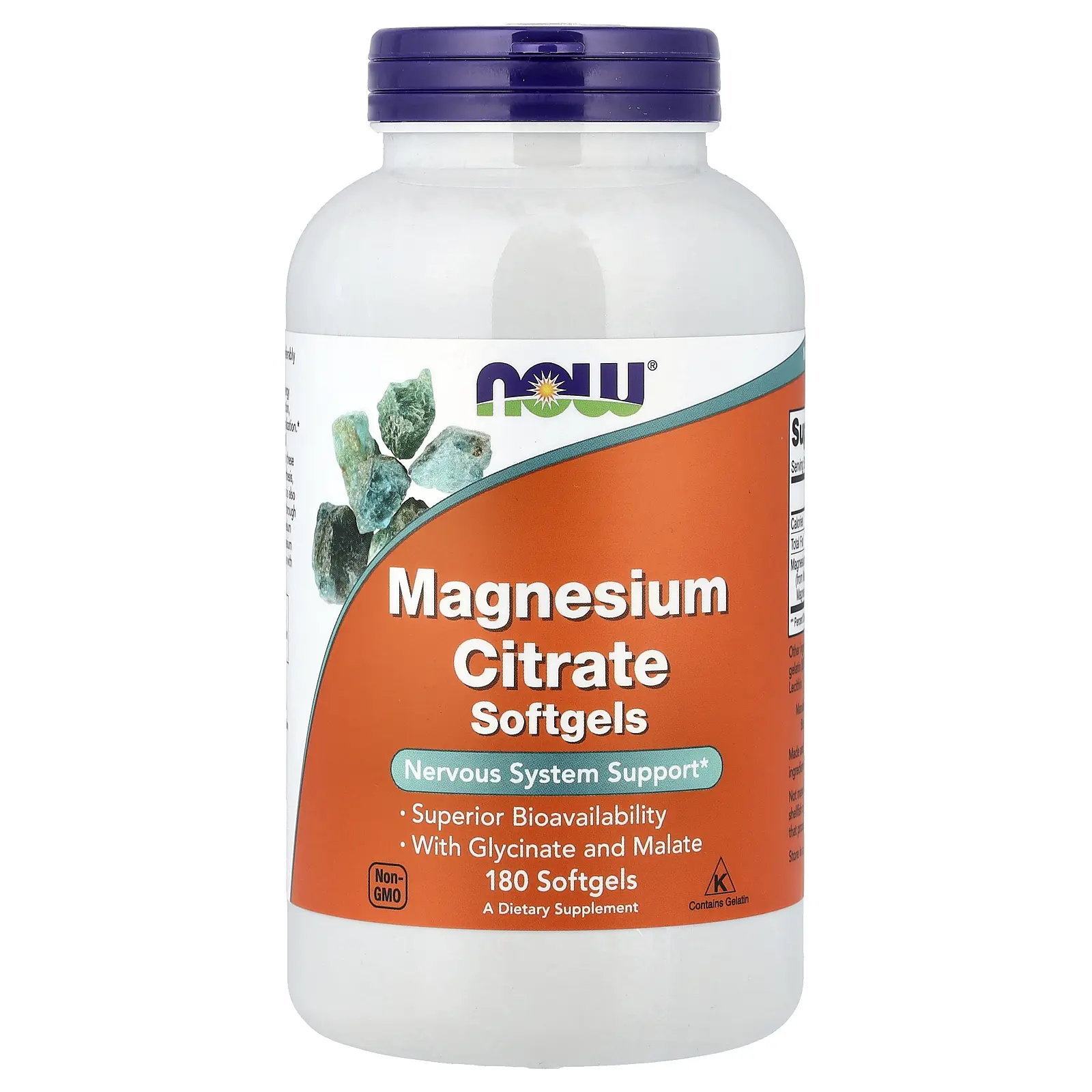 NOW Foods Magnesium Citrate, 180 Softgels (133 mg per Softgel)