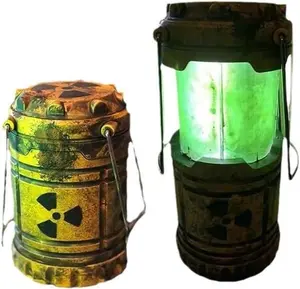 Halloween Gift Idea, Miniature Nuclear Reactor Lantern, Portable Camping Light, Resin Atmosphere Lamp，Bedroom Fun Light, Camping Lamp, Wasteland End of The World Horror Lantern Gift Decoration（Includes 3 AAA batteries）