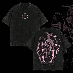 TeeRyomen Sukuna Vintage Unisex Oversize Anime Manga Acid Washed Cotton T-Shirt, Graphic Tee,Anime Lover ,Anime Merch Fan, Outfits Men,Boys Merch