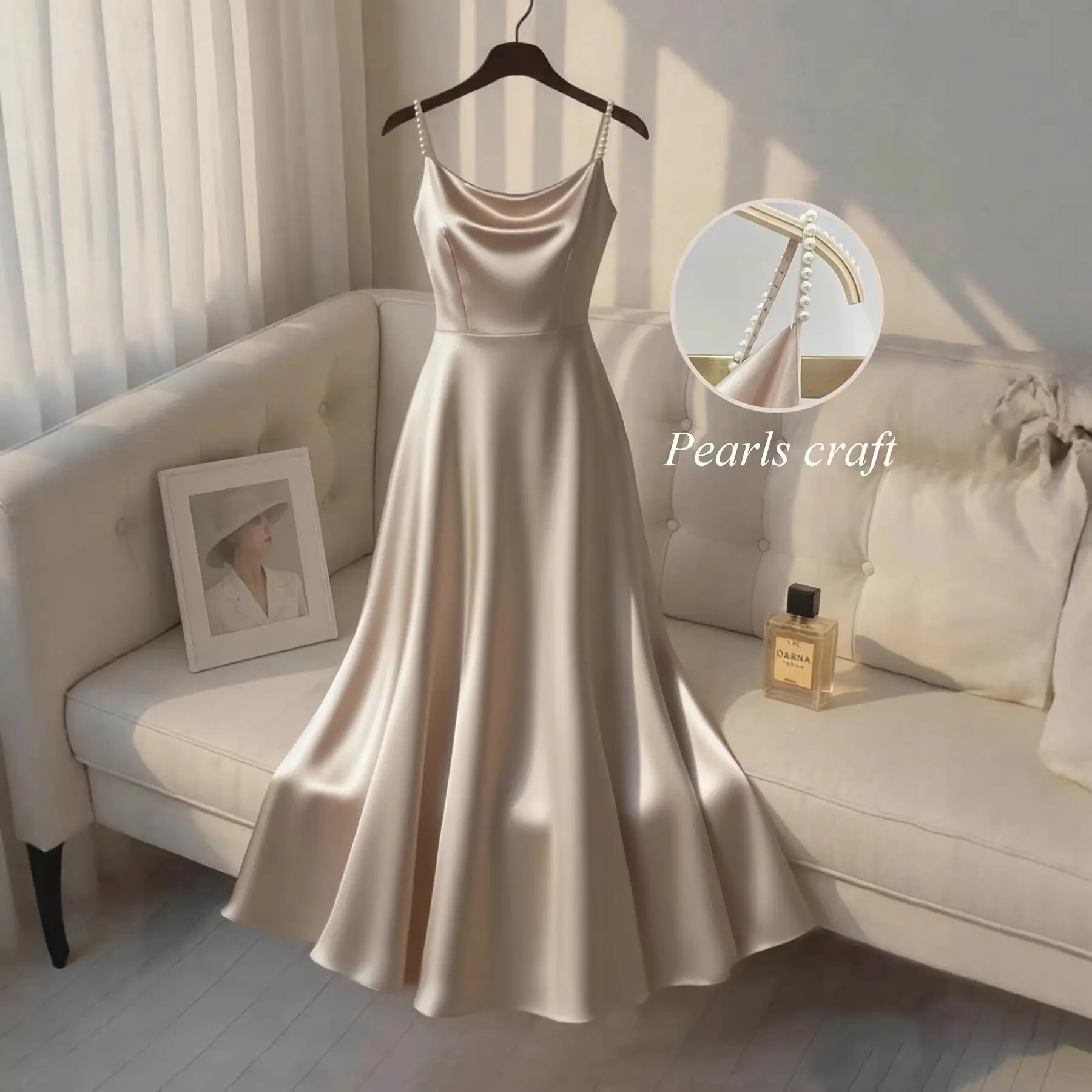 debutante ivory moire satin midi dress - TikTok Shop
