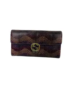 Pre-owned GUCCI GG Leather Small Leather Goods Multicolor Long Wallet