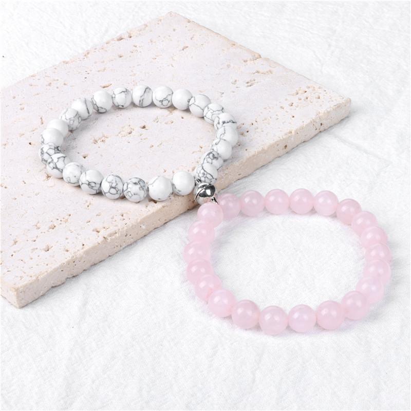 Lava Volcanic Stone Couple Magnetic-Clasp Bracelet Vintage And Versatile Style