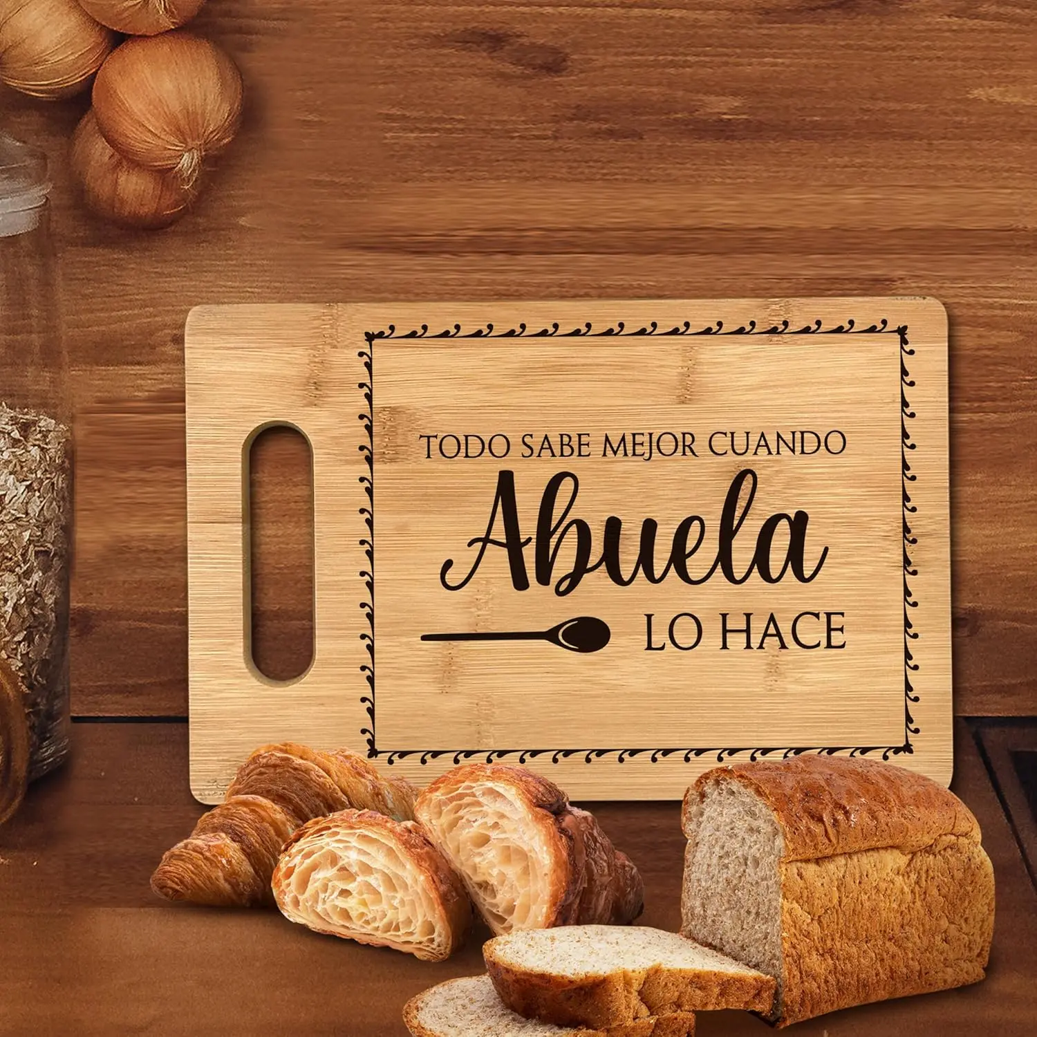Abuela Gifts, Spanish Grandma Bamboo Cutting Board Decor, Abuela Grandma Birthday & Mother's Day Kitchen Gifts