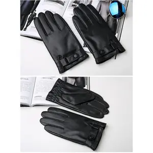 Men’s Genuine Leather Fleece Lined Windproof Warm Winter Gloves for Driving Motorcycle Riding#leathergloves#menswintergloves#drivinggloves#motorcyclegloves#windproof#warmgear