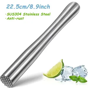 304 Stainless Steel Muddler, Durable Ice Crusher Tool for Bars & Home Mixologists, Ideal for Mojitos, Cocktails, and More