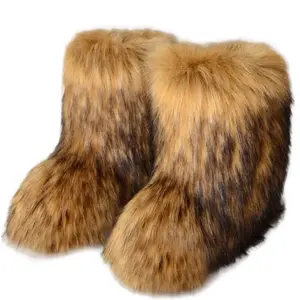 Warm Plush Ankle Snow Boots - Slip Resistant, Faux Fur Upper, PVC Outsole, Model Sx2411139188675598 #, Winter Footwear for Men & Women - Walking Shoes