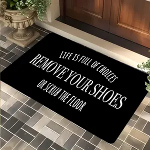 Funny Remove Your Shoes Or Scrub Entrance Mat, Home Decor Highly Absorbent Floor Mats, Anti-slip Quick drying Soft Carpets, Multi-scenario, Indoor Outdoor Entrance Carpet, Gifts for Family and Friends, Non Slip Rug, Water Absorbent Rug