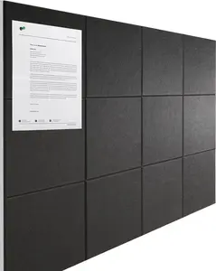 Large Cork Boards for Walls 48" x 36" 12 Pack Bulletin Boards Alternative Cork Board for Office Black Felt Wall Tiles Contains Removable Security Stickers and PushPins