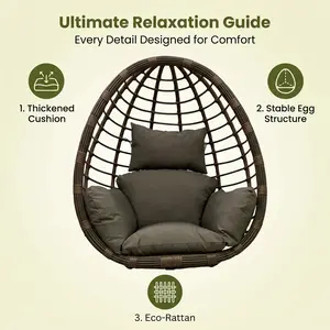 Oversized Waterproof Egg Chair Cushion126*126*20cm, 3.5kg Thick Premium Hanging Wicker Chair Cushion, Large Replacement Pad for Patio Swing Egg Chair, Indoor Outdoor Lounge Cushion (Military Green)