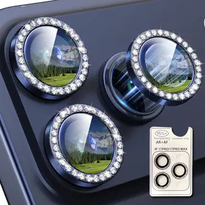 For iPhone 17 Pro Max Removable AR+AF Glitter Diamond Rhinestone Lens Camera Protector Camera Phone Accessories