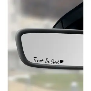 4PCS Car Stickers,Cars Decals,Car Accessories Trust in God Rearview Mirror Sticker,Auto Stickers and Decals,Auto Decals for Women,Trust in God Mirror Decoration,Fits Most Vehicles (Black)