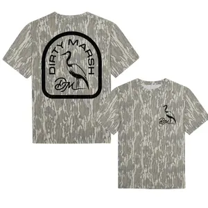 Dirty Marsh Backshore Bottomland Washed Out Mossy Oak Camo Cotton T Shirt, Perfect for Casual Wear, Camo T-shirt, 3D Camo T-Shirt, 3D Camo Style T-Shirt, 3D Camo Shirt