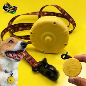 Yellow + Free Bonus Leash! Wearable Mini Adjustable Dog Leash for Hiking, Training & Adventure. Powerful Lightweight 36" Retractable Keychain Clip. Durable & Comfort Grip for Off Leash Walking Hiking Training & Travel.