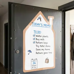 Self-Adhesive Magnetic Whiteboard Sticker, Removable & Residue-Free, Cute House Design, Smooth Writing Surface, Ideal for Kids' Rooms & Offices