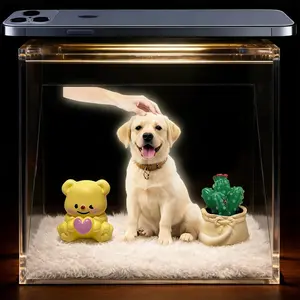 Holographic Pet Projection Device, House-Shaped Home Supply, Cute Puppy Loving Memory Gift for Pet Loss