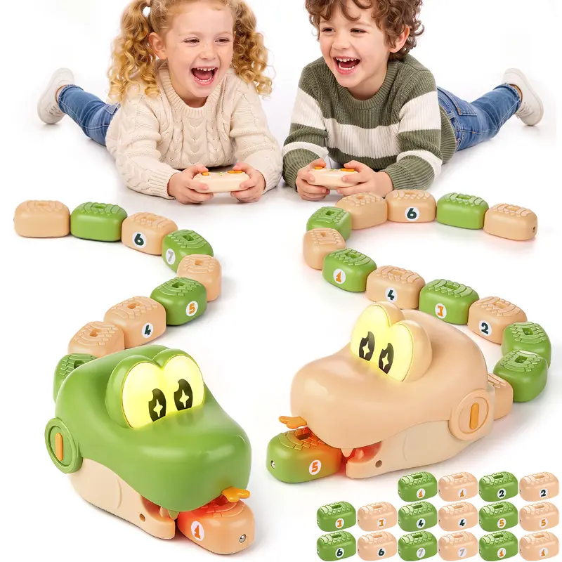2 Players Slither Snake Remote Control Toy, Eating Snake RC Car Toy, Realistic Crawling Snake Game Race Car for Kid, Gift for Kids 4, 5, 6, 7, 8, 9 Years Old
