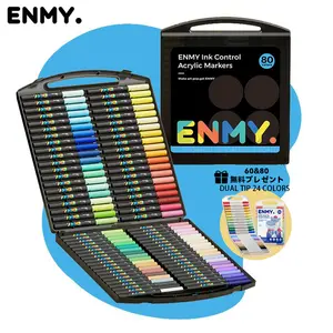 【ENMY】80-color set Acrylic Paint Markers Pen Soft Head Direct Liquid Graffiti Painting QuickDry Pigments Art Supplies for Felt