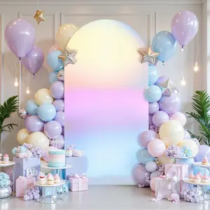 Create a stunning photo backdrop in seconds with this stretchy foil arch cover. Available in Gold, Silver, and Iridescent, and three U-shape sizes: 2.6x5.9ft, 3.3x6.6ft, and 3.9x7.2ft. Stand not included. Link in bio.