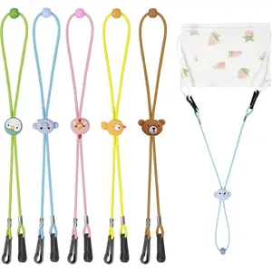 Adjustable Mask Holder with Clips, Safety & Comfortable Mask Lanyards Necklace, Elastic Strap Lanyard String Hooks