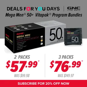GNC 3-Pack Bundle: man's 50+ Vitapak, Stress & Bone Support, 30 Count, Healthcare, Dietary Supplement, Overall Wellness, Fitness, Jumpstart
