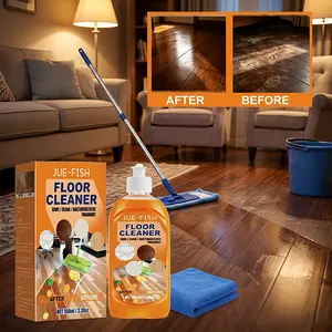 Jue‑Fish All‑In‑One Household Floor Cleaning Kit, Deep Clean Stain Grime Dirt Remover, Wood Floor Polishing Brightening Restorer, Tile Grout Cleaner, Multi‑Surface Hard Floor Care For Home Daily Use